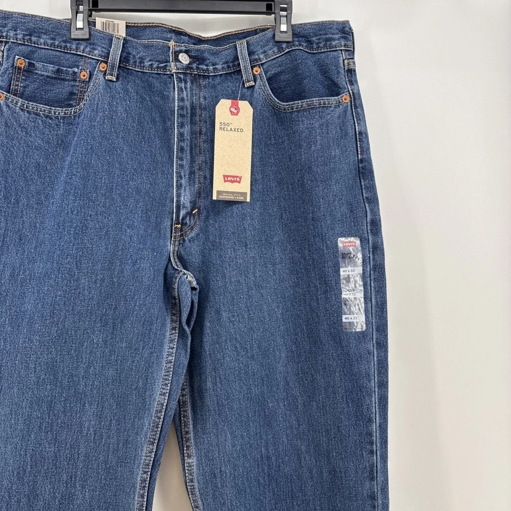 NEW Levis 550 Jeans Mens 40x32 Medium Wash Denim Relaxed Tapered Blue
